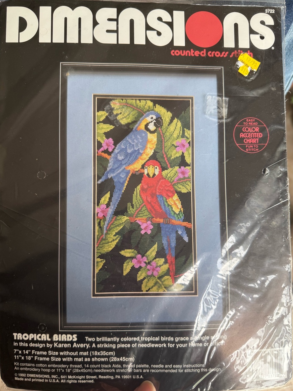 Dimensions Tropical Birds Counted Cross Stitch Kit #3722 Year: 1992 Vintage